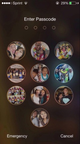 Photo on iphone lockscreen number buttons