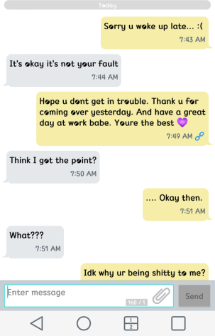 Text sent different than text received