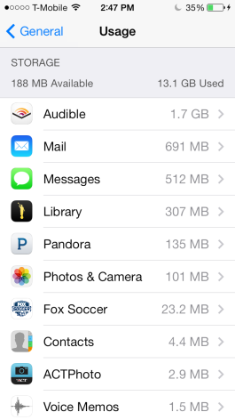 Problem with iPhone 5c storage - 1