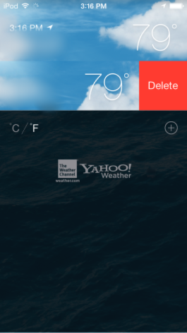 How to delete city off weather app