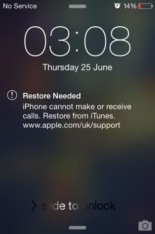 Restore Needed keeps coming up on my iPhone 4