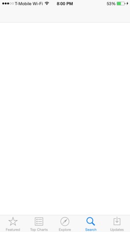 ITunes App Store shows a blank screen Photo