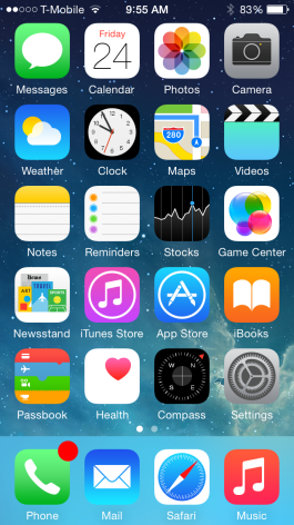 How to get the red circle off of my phone icon on an iPhone 5s