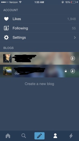 How to post on my second tumblr account which is private On iPhone