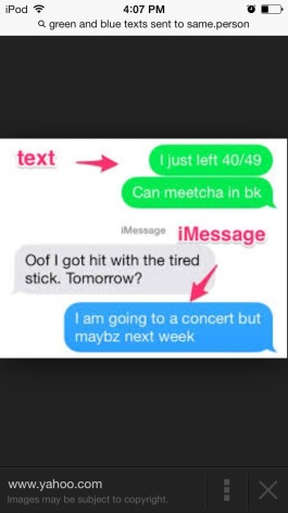 IMessage blue and green text messages - 1