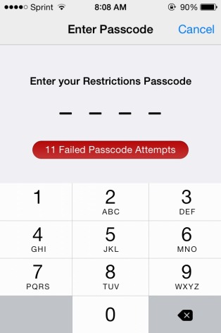 How to change the restrictions passcode on my iPhone