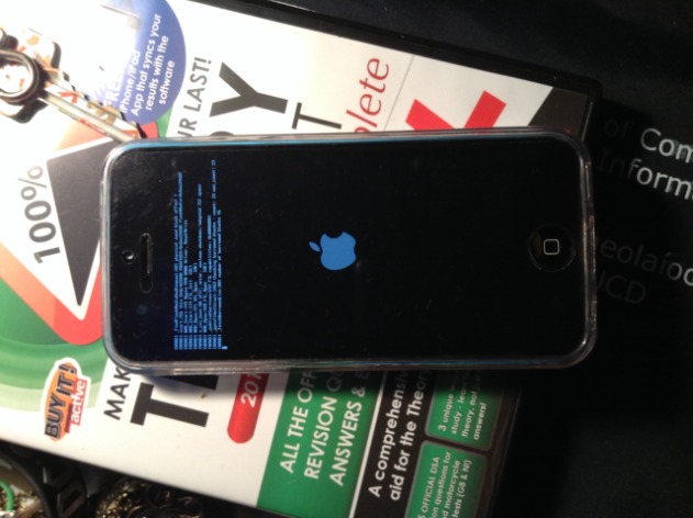 Error message coming up when I turn on my iPhone
